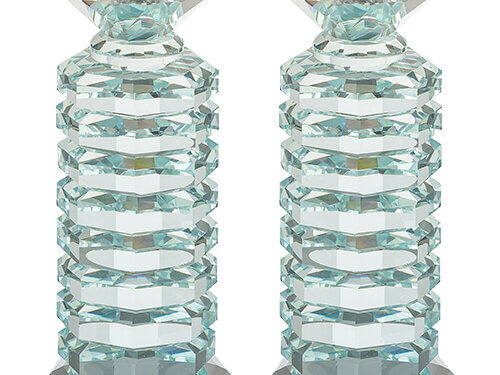 זוג פמוטי קריסטל מהודרים 18 ס"מ | Pair of Crystal Elegant Candlesticks 18 cm