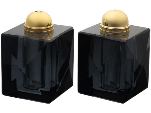 זוג מלחיות קריסטל שחור 7 ס"מ | Crystal Salt & Pepper Set 7 cm - Black