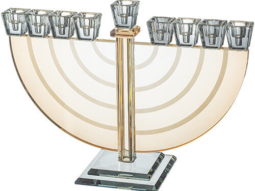 חנוכייה קריסטל מהודרת 22X30 ס"מ | Elegant Crystal Menorah 21 cm