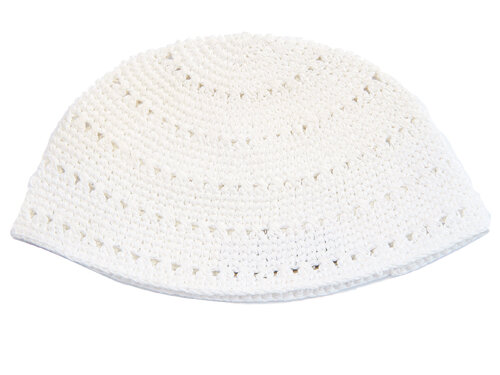 כיפה פריק לבן עם חורים 24 ס"מ | Frik Kippah 24cm- Holes - White