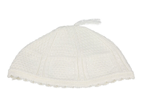 כיפה ירושלמית לבן חלק 24 ס"מ | Nachman Kippah White 24 cm