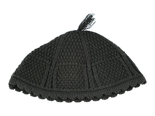 כיפה ירושלמית שחור חלק 22 ס"מ | Black Nachman Kippah 22 cm