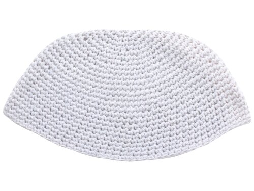 כיפה "פריק" לבן חלק 21 ס"מ | Fabric Frik Kippah 21 cm- Sheer White