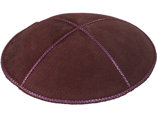 כיפה עור ארטמן סגול 15 ס"מ | Leather Kippah 15 cm- Purple