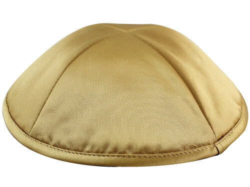 כיפה סטן דלוקס זהב 19 ס"מ עם מקום לסיכה | Satin Kippah Deluxe 20cm- with Pin Spot- Golden