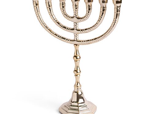 מנורה גימור ניקל 28 ס"מ | Menora Nickel Finish 28 cm