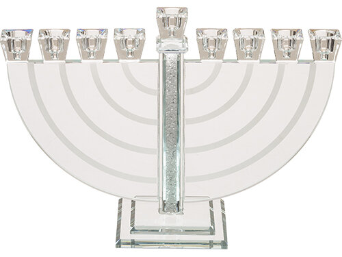 חנוכייה קריסטל מהודרת 22X30 ס"מ | Crystal Elegant Menorah 21 cm