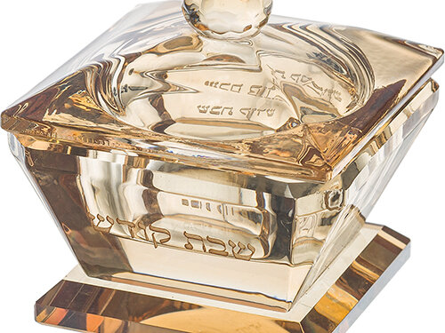מלחייה קריסטל עם מכסה 4X6 ס"מ | Crystal Salt Holder 6*4 cm