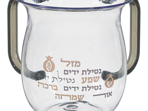 נטלה אקריליק מהודרת עם הדפסה וידיות צבעוניות | Lucite Washing Cup 13 cm