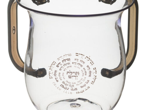 נטלה אקריליק מהודרת עםהדפסה וידיות צבעוניות 13 | Lucite Washing Cup 13 cm