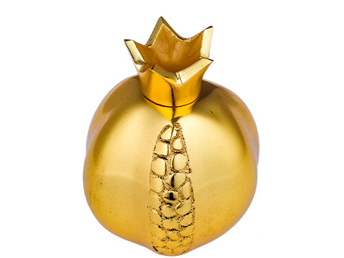 רימון מהודר מאלומיניום אמייל זהב 7x8 ס"מ | Aluminum Pomegranate Gold Color 7*8 cm