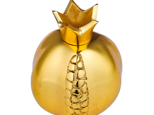 רימון מהודר מאלומיניום אמייל זהב 10x8 ס"מ | Aluminum Pomegranate Gold Color 10*8 cm