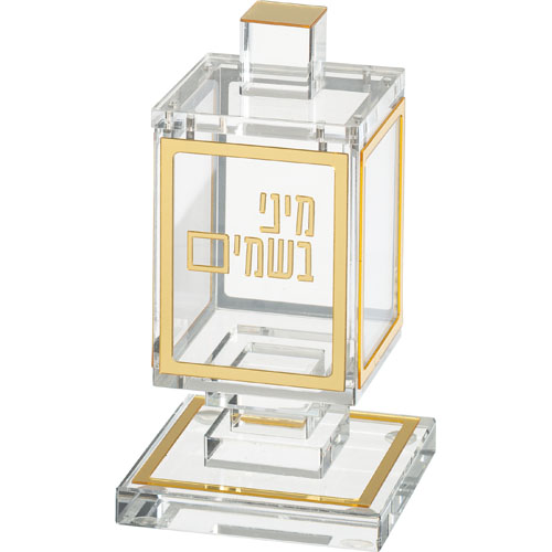 כלי לבשמים אקריליק עם תערובת בשמים זהב 13 ס"מ