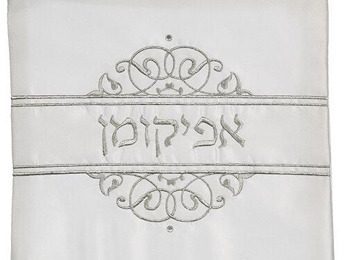 כיסוי אפיקומן סטן "עיטורים" 26x26 ס"מ | Satin Afikoman Cover 26 cm- Ornaments