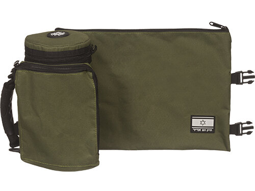 תיק תפ "אדיר" טרמי ירוק זית לאחסון תפלין 23 ס"מ | Olive Green Teffilin Case"tik-taf" 23 cm