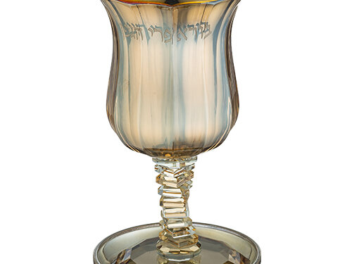 גביע אליהו גדול קריסטל זהב 25 ס"מ | Elegant Crystal Elijah Cup 25 cm - Gold