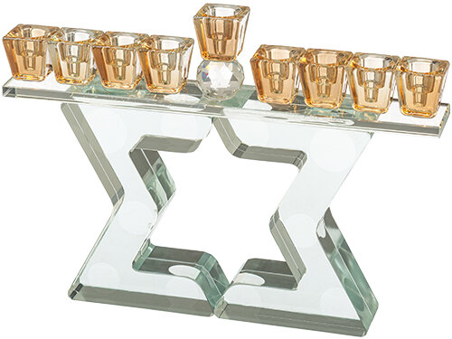 חנוכייה קריסטל מהודרת 17 ס"מ
