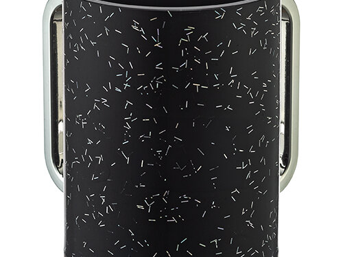 נטלה אקריליק מהודרת נצנץ וידיות כסף 13 ס"מ | Lucite Clear Washing Cup 13 cm - Silver Sparkles