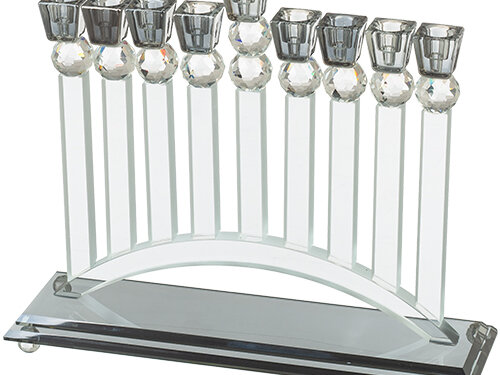 חנוכייה קריסטל מהודרת 34X28 ס"מ | Crystal Elegant Menorah 26cm