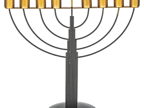 פריץ פריץ חנוכיית חוטים חצי עגול לשמן - שחור 30 ס"מ