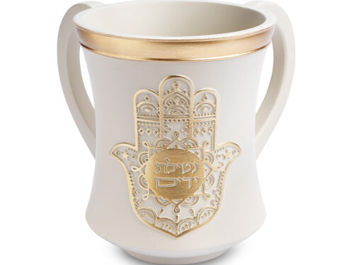 נטלה מהודרת מפולימר גוון בטון בז' 12.5 ס"מ | Polymer Washing Cup 12.5 cm - Beige