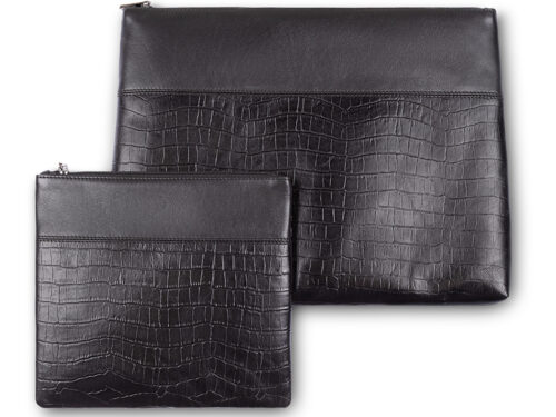 סט טלית תפילין עור מהודר 29x38 ס"מ - שחור | Leather Tallit & Tefillin Set 29x38 cm - Black